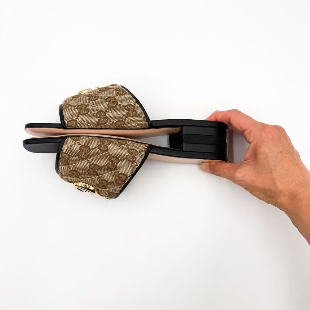 Gucci GG Marmont Monogram Matelasse Slide Sandals EU 37 US 7 - Picture 8 of 12